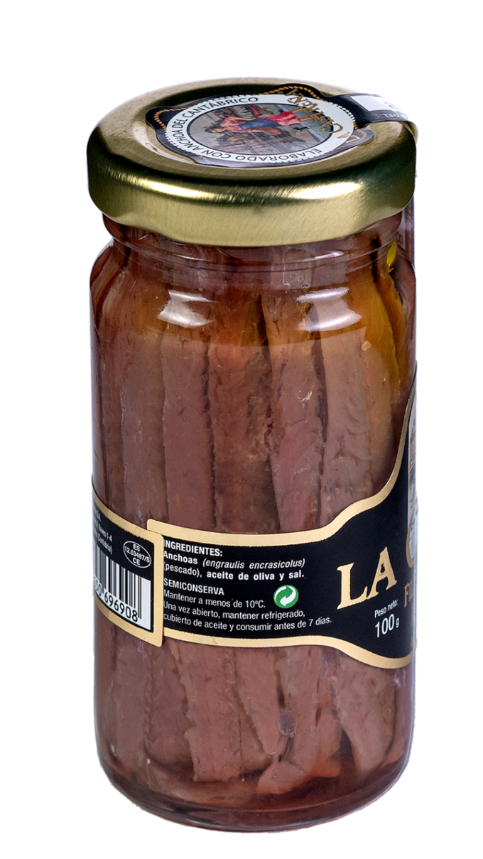 Filetes de Anchoas en Aceite de Oliva T-100 - Conservera Castreña